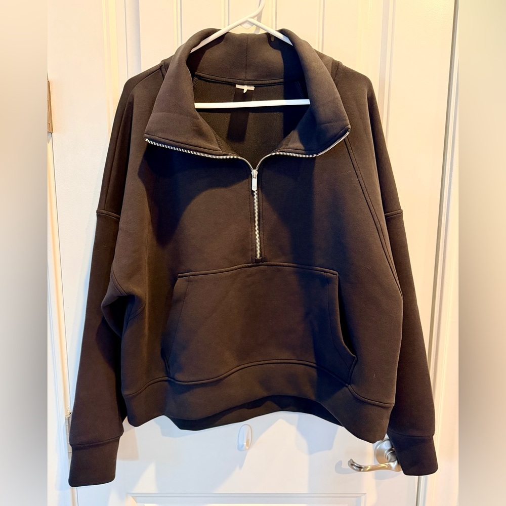 Black Half-Zip Pullover Sweatshirt